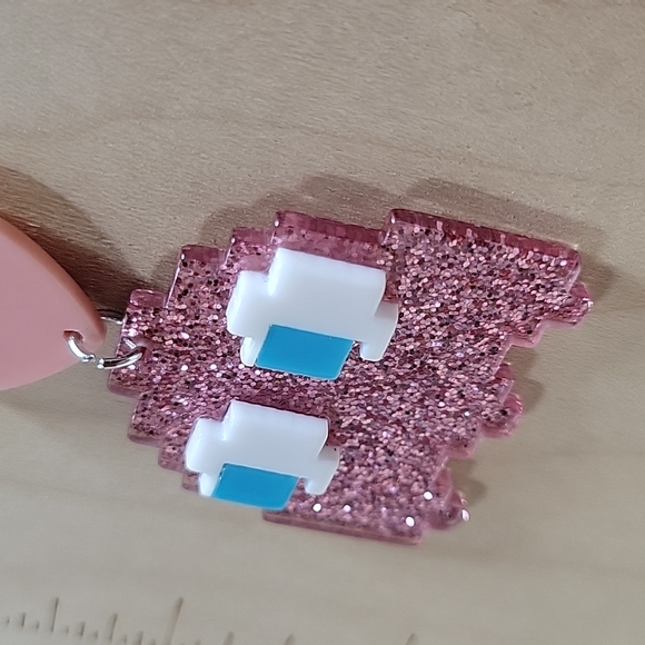 🔥LAST PAIR🔥Gamer Girl PacMan Ghost Drop Earrings - Picture 5 of 5